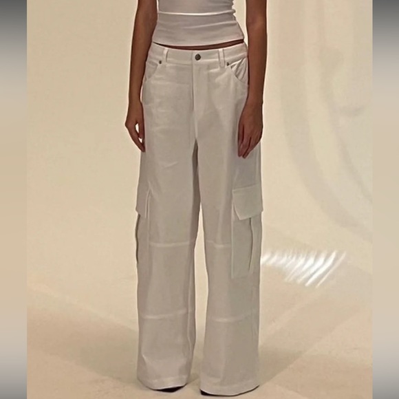 Local European Pants - RELAXED DENIM CARGO - WHITE - Local European